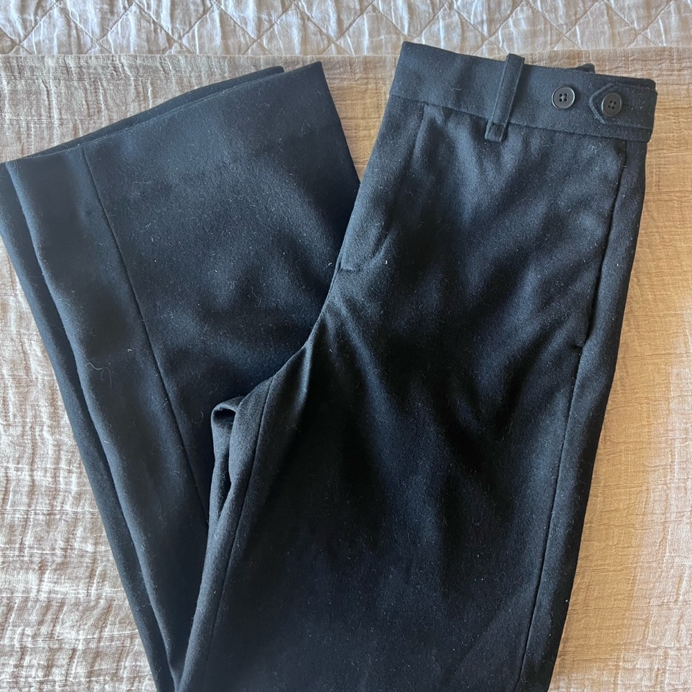 Banana Republic Black Wool Blend Wide Leg Fully Lined Trousers | NWT | Size 10